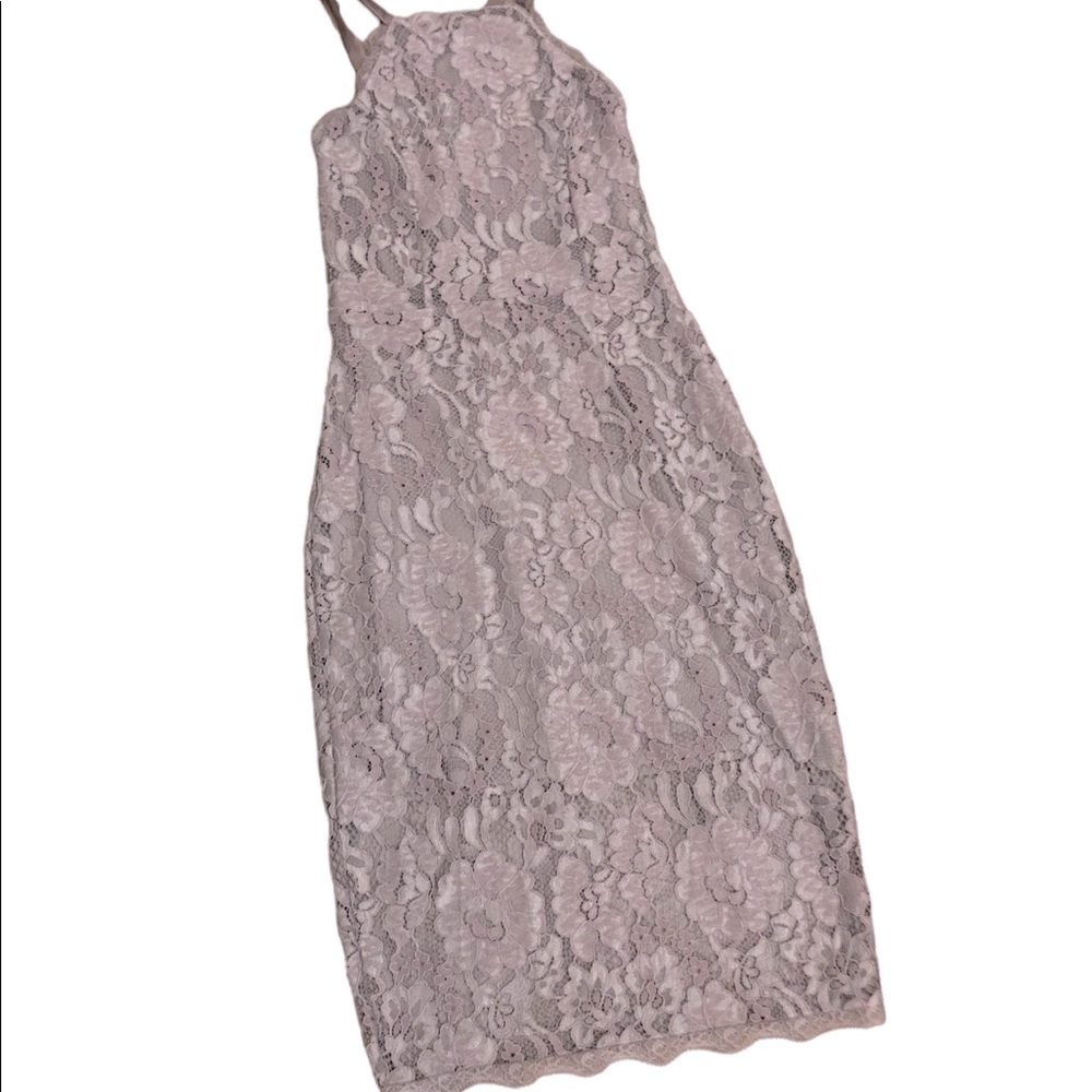 Lulu’s Gray Lace Midi Evening Dress - Picture 2 of 3